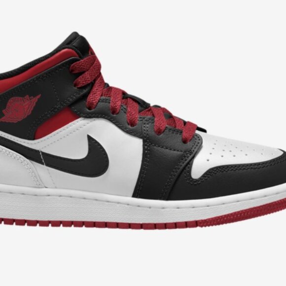 NEW - NIKE Air Jordan 1 Mid -  Gym Red/Black/White - Youth 4.5 - Picture 5 of 6